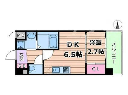 ALIVIS放出(1K/10階)の間取り写真
