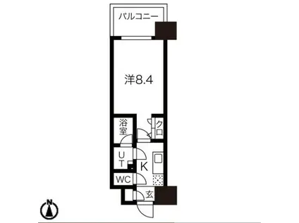 フローラル東別院(1K/6階)の間取り写真