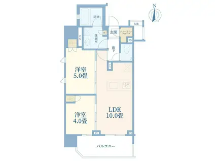 ルジェンテ練馬豊島園(2LDK/10階)の間取り写真