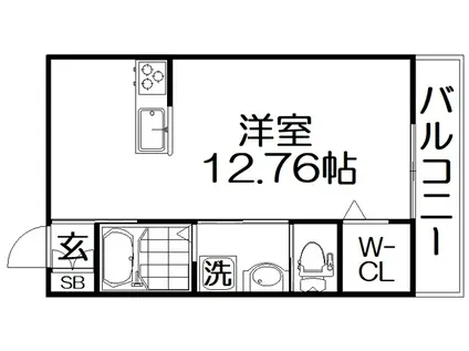ENSOLEIL(ワンルーム/2階)の間取り写真