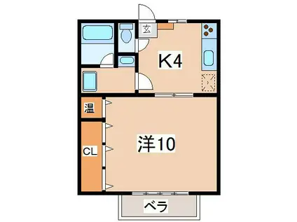 AMI5TH愛宕(1K/1階)の間取り写真