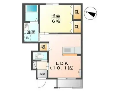 レガロ・パドレIII(1LDK/1階)の間取り写真