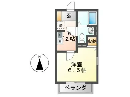 セジュール・MORITA(1K/1階)の間取り写真