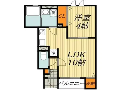 アムールK&MⅡ(1LDK/1階)の間取り写真