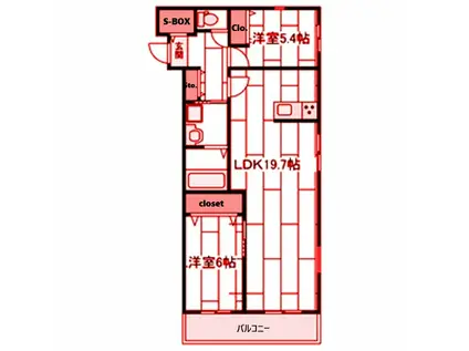 クレイトンハウス余市I(3LDK/2階)の間取り写真