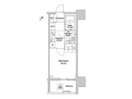 コンフォリア品川イースト(1K/12階)の間取り写真