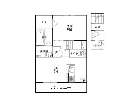 セリシエール大津(1LDK/2階)の間取り写真