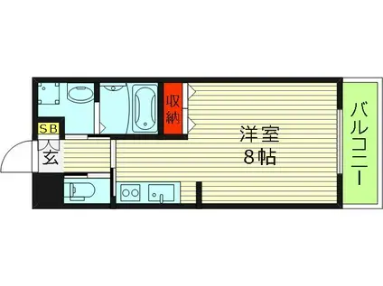 すみれハイツ(1K/1階)の間取り写真