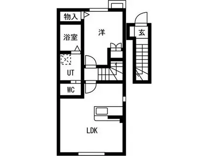 SUN PALACE北上VIII(1K/2階)の間取り写真