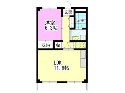 グランパ(1LDK/2階)の間取り写真