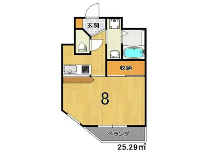 菊岡家 弁財天館(1K/9階)の間取り写真