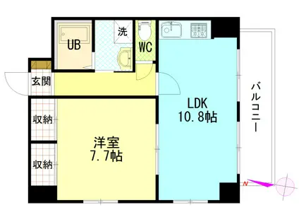ブリスベン(1LDK/2階)の間取り写真