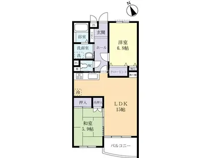 パークフィール上柏田(2LDK/1階)の間取り写真