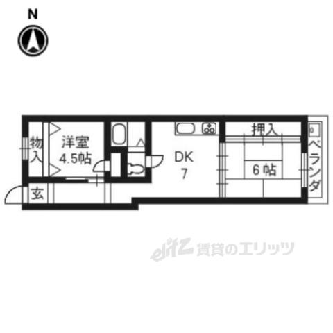 シャトーやなぎ(2DK/2階)の間取り写真