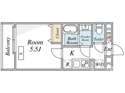 リブリ・梅島(1K/3階)の間取り写真
