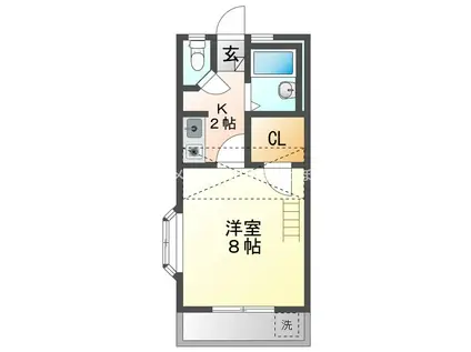 ウイングコート三ノ輪(1K/1階)の間取り写真