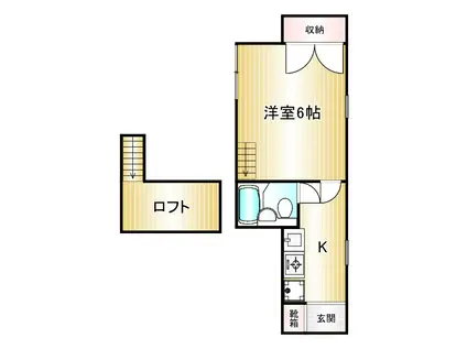 ル・シェール(1K/2階)の間取り写真