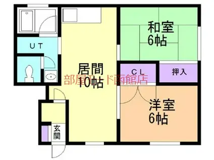 ハイツMII(2LDK/1階)の間取り写真