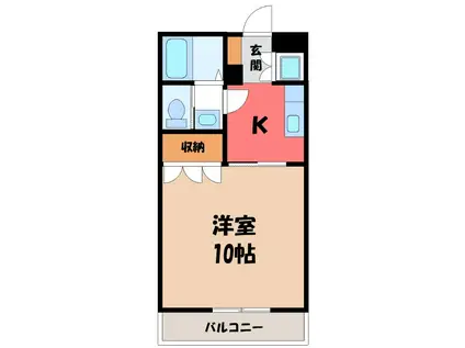 ヴァンテアン(1K/3階)の間取り写真