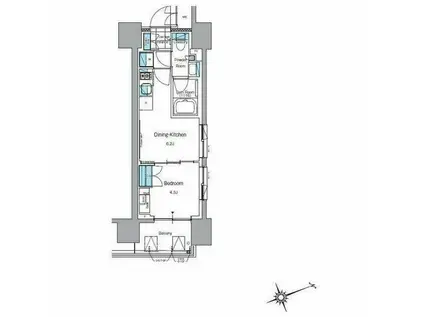 ルフォンプログレ上野入谷プレイス(1DK/10階)の間取り写真