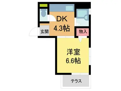 アイエフハイツ水波町II(1K/2階)の間取り写真