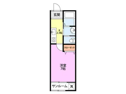 サフィーラ(1K/2階)の間取り写真