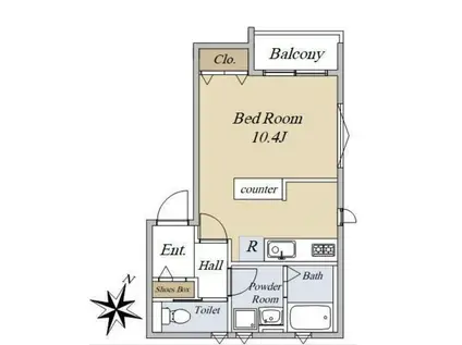 CASA MARIA(ワンルーム/3階)の間取り写真