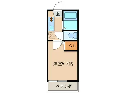 春日アーバンハイツ(1K/2階)の間取り写真