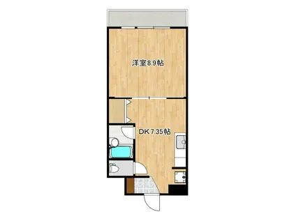 コート新屋敷(1DK/2階)の間取り写真