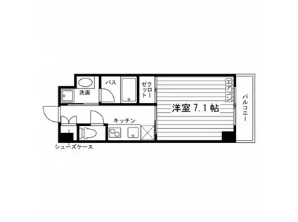 フィールドヴィレッジ(1K/1階)の間取り写真