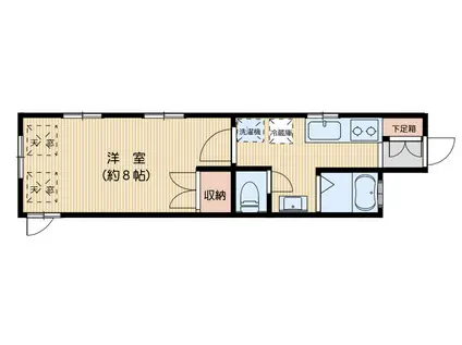 ノースト(1K/1階)の間取り写真