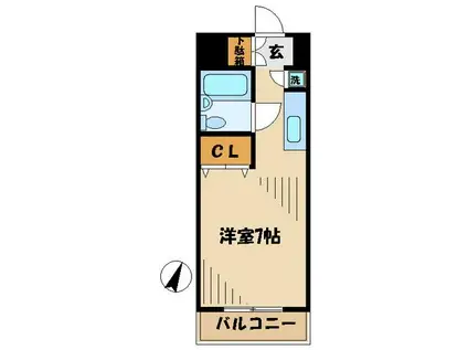 マルベリーコート(ワンルーム/4階)の間取り写真