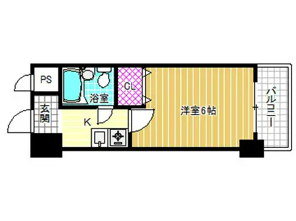 エスリード北梅田第2(1K/2階)の間取り写真