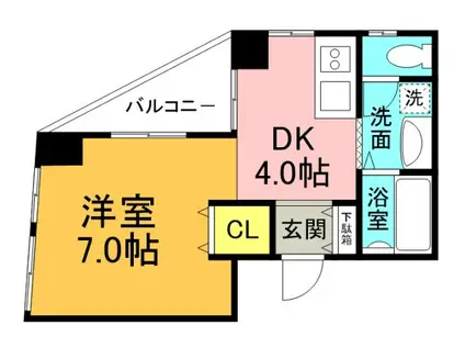 番匠ビル(1DK/3階)の間取り写真