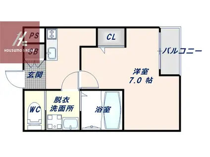 H-MAISON鶴橋II(ワンルーム/3階)の間取り写真