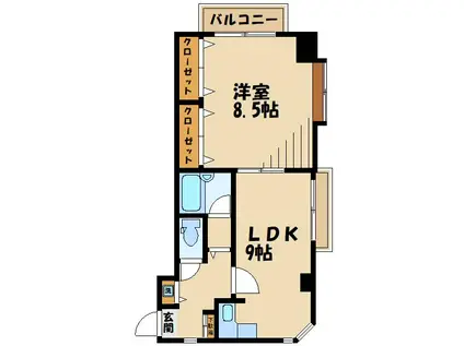 ウェル相武台パートI(1LDK/3階)の間取り写真