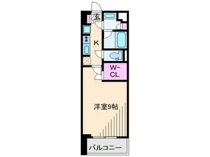 ラ・フォンス(1K/4階)の間取り写真