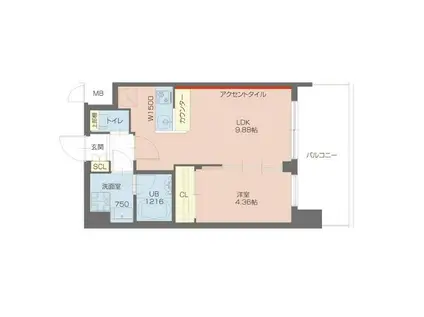 プレジオ塚本ASIAN(1LDK/5階)の間取り写真