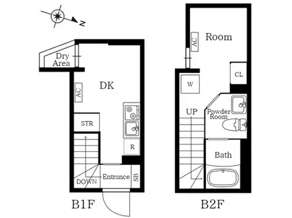 プレニーズ護国寺PREMIERU(1DK/B1階)の間取り写真