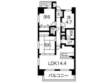 元今泉レジデンス(3LDK/1階)の間取り写真