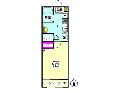 FELICE VITA(1K/2階)の間取り写真