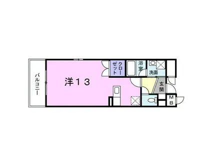 ツイン・ミラージュ(ワンルーム/2階)の間取り写真