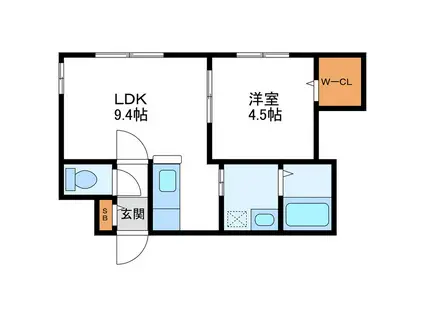 LICHTRARE北大イースト リヒトラーレ北大イースト(1LDK/1階)の間取り写真