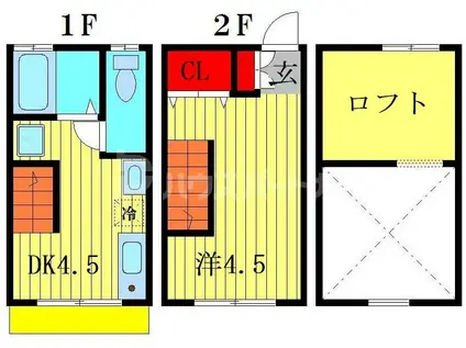 ティロ フィナーレ 松戸A(1DK/1階)の間取り写真