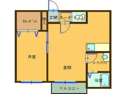 L.VALLEY MH麻生(1DK/3階)の間取り写真