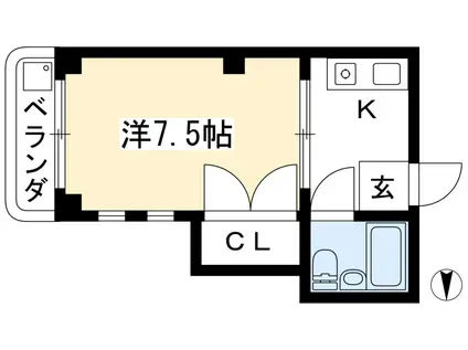 メゾン葵(1K/1階)の間取り写真