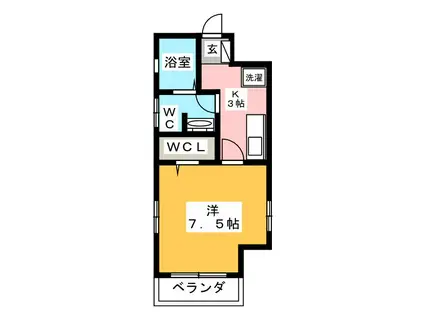 T-FLAT(1K/1階)の間取り写真