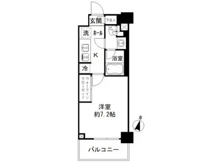 JP NOIE亀戸(1K/6階)の間取り写真