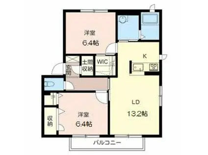 シャーメゾン西明石II(2LDK/2階)の間取り写真