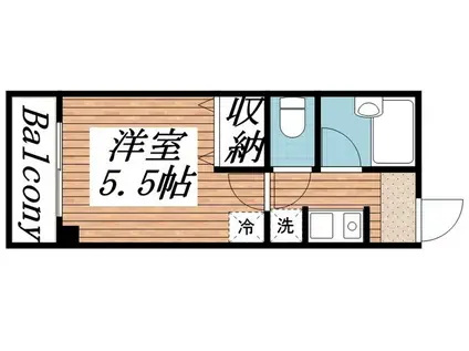 タミーハイツ本厚木(1K/4階)の間取り写真